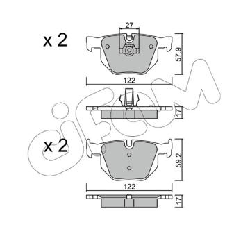 Sada brzdových destiček, kotoučová brzda CIFAM 822-644-0