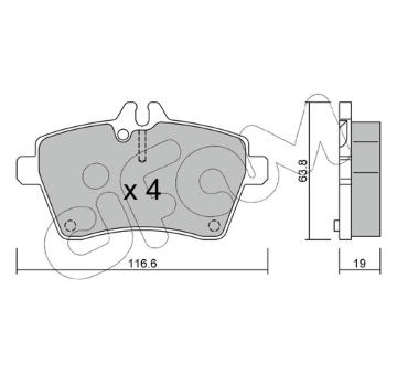 Sada brzdových destiček, kotoučová brzda CIFAM 822-646-0