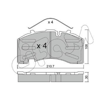 Sada brzdových destiček, kotoučová brzda CIFAM 822-652-0