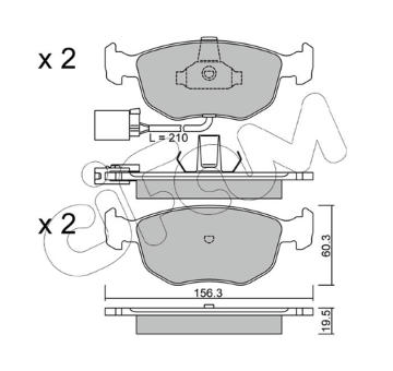 Sada brzdových destiček, kotoučová brzda CIFAM 822-656-1