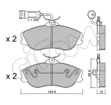 Sada brzdových destiček, kotoučová brzda CIFAM 822-663-1