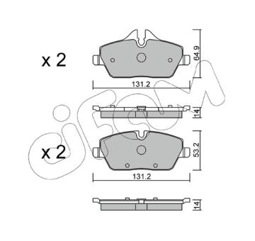 Sada brzdových destiček, kotoučová brzda CIFAM 822-664-2