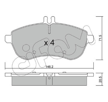 Sada brzdových destiček, kotoučová brzda CIFAM 822-665-0