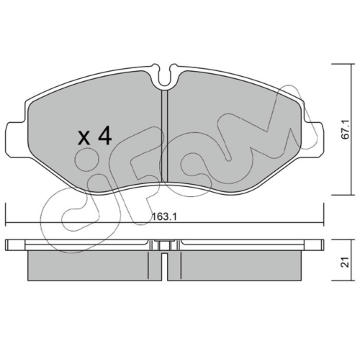 Sada brzdových destiček, kotoučová brzda CIFAM 822-671-1