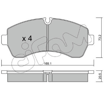 Sada brzdových destiček, kotoučová brzda CIFAM 822-673-0