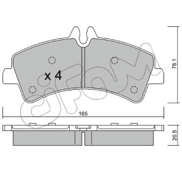 Sada brzdových destiček, kotoučová brzda CIFAM 822-674-0