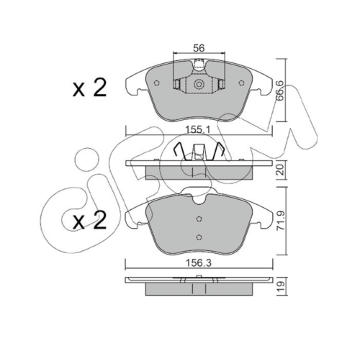 Sada brzdových destiček, kotoučová brzda CIFAM 822-675-0