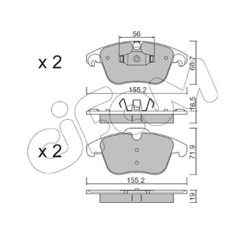 Sada brzdových destiček, kotoučová brzda CIFAM 822-675-3