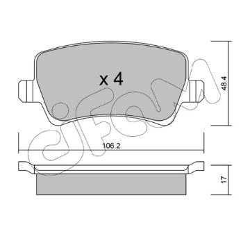 Sada brzdových destiček, kotoučová brzda CIFAM 822-676-0
