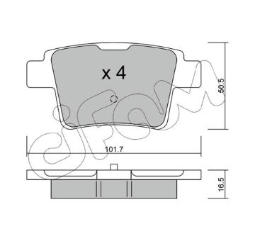 Sada brzdových destiček, kotoučová brzda CIFAM 822-677-0