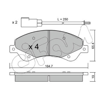 Sada brzdových destiček, kotoučová brzda CIFAM 822-679-0