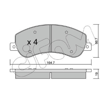 Sada brzdových destiček, kotoučová brzda CIFAM 822-680-1
