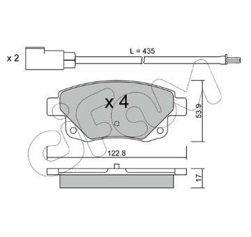 Sada brzdových destiček, kotoučová brzda CIFAM 822-681-0