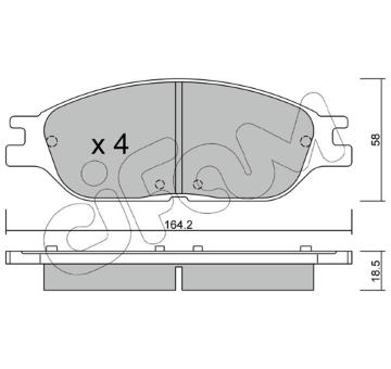 Sada brzdových destiček, kotoučová brzda CIFAM 822-682-0