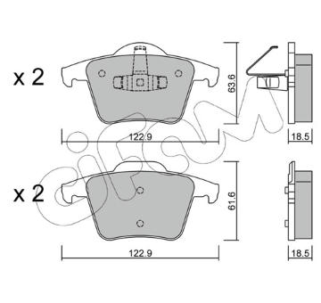 Sada brzdových destiček, kotoučová brzda CIFAM 822-688-0