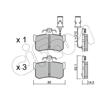 Sada brzdových destiček, kotoučová brzda CIFAM 822-691-0