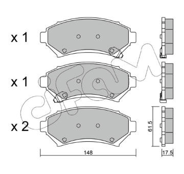 Sada brzdových destiček, kotoučová brzda CIFAM 822-696-0