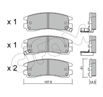 Sada brzdových destiček, kotoučová brzda CIFAM 822-697-0