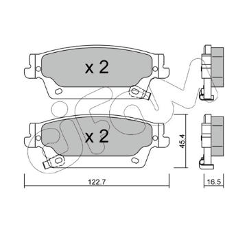 Sada brzdových destiček, kotoučová brzda CIFAM 822-701-0