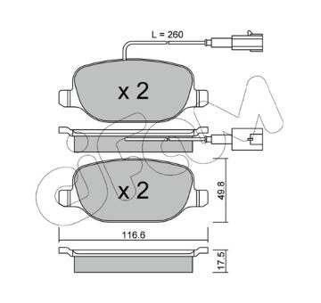 Sada brzdových platničiek kotúčovej brzdy CIFAM 822-704-2