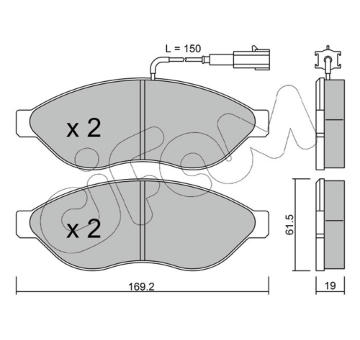 Sada brzdových destiček, kotoučová brzda CIFAM 822-708-1