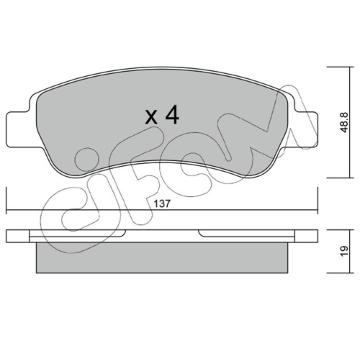 Sada brzdových platničiek kotúčovej brzdy CIFAM 822-710-0