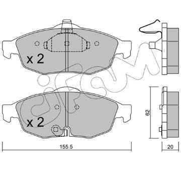 Sada brzdových destiček, kotoučová brzda CIFAM 822-715-0