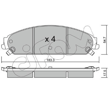 Sada brzdových destiček, kotoučová brzda CIFAM 822-717-0