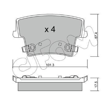 Sada brzdových destiček, kotoučová brzda CIFAM 822-718-0