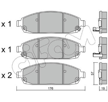 Sada brzdových destiček, kotoučová brzda CIFAM 822-719-0