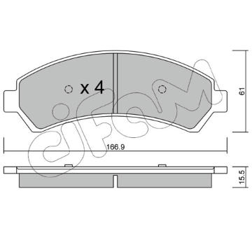 Sada brzdových destiček, kotoučová brzda CIFAM 822-721-0