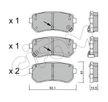 Sada brzdových destiček, kotoučová brzda CIFAM 822-725-1