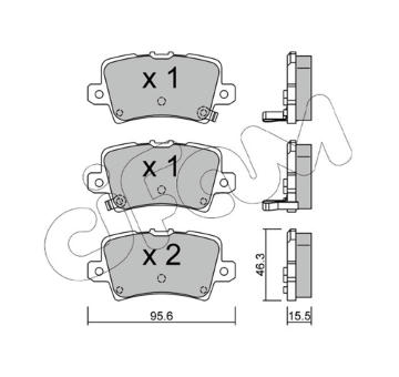 Sada brzdových destiček, kotoučová brzda CIFAM 822-729-0