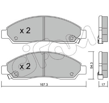 Sada brzdových destiček, kotoučová brzda CIFAM 822-731-0