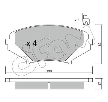 Sada brzdových destiček, kotoučová brzda CIFAM 822-732-0