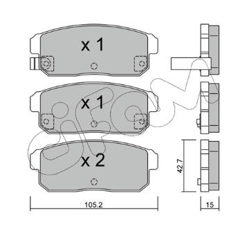 Sada brzdových destiček, kotoučová brzda CIFAM 822-733-0