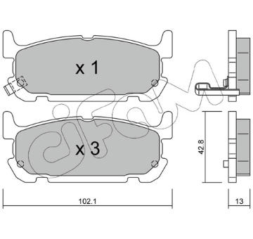 Sada brzdových destiček, kotoučová brzda CIFAM 822-734-0