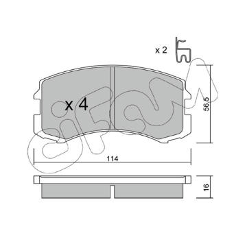 Sada brzdových destiček, kotoučová brzda CIFAM 822-736-0