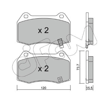 Sada brzdových destiček, kotoučová brzda CIFAM 822-738-0