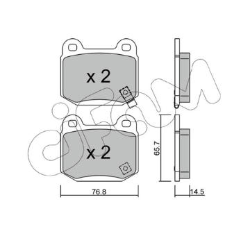 Sada brzdových destiček, kotoučová brzda CIFAM 822-739-0