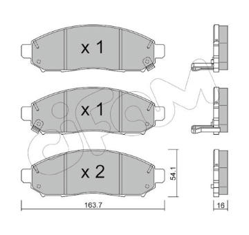 Sada brzdových destiček, kotoučová brzda CIFAM 822-743-1