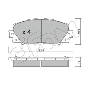 Sada brzdových destiček, kotoučová brzda CIFAM 822-745-0