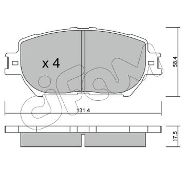 Sada brzdových destiček, kotoučová brzda CIFAM 822-751-0