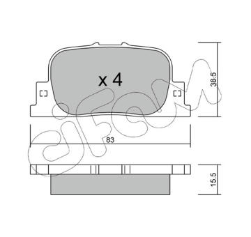 Sada brzdových destiček, kotoučová brzda CIFAM 822-752-0
