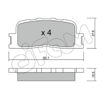 Sada brzdových destiček, kotoučová brzda CIFAM 822-753-0