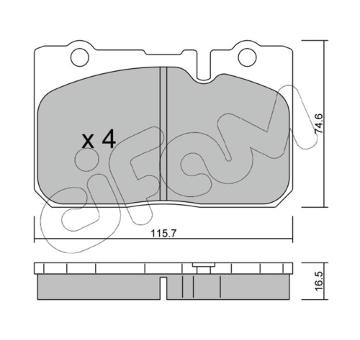 Sada brzdových destiček, kotoučová brzda CIFAM 822-757-0