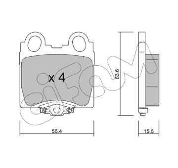 Sada brzdových destiček, kotoučová brzda CIFAM 822-758-0