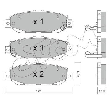 Sada brzdových destiček, kotoučová brzda CIFAM 822-759-0