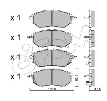 Sada brzdových destiček, kotoučová brzda CIFAM 822-763-0