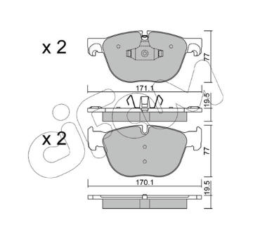 Sada brzdových destiček, kotoučová brzda CIFAM 822-770-0